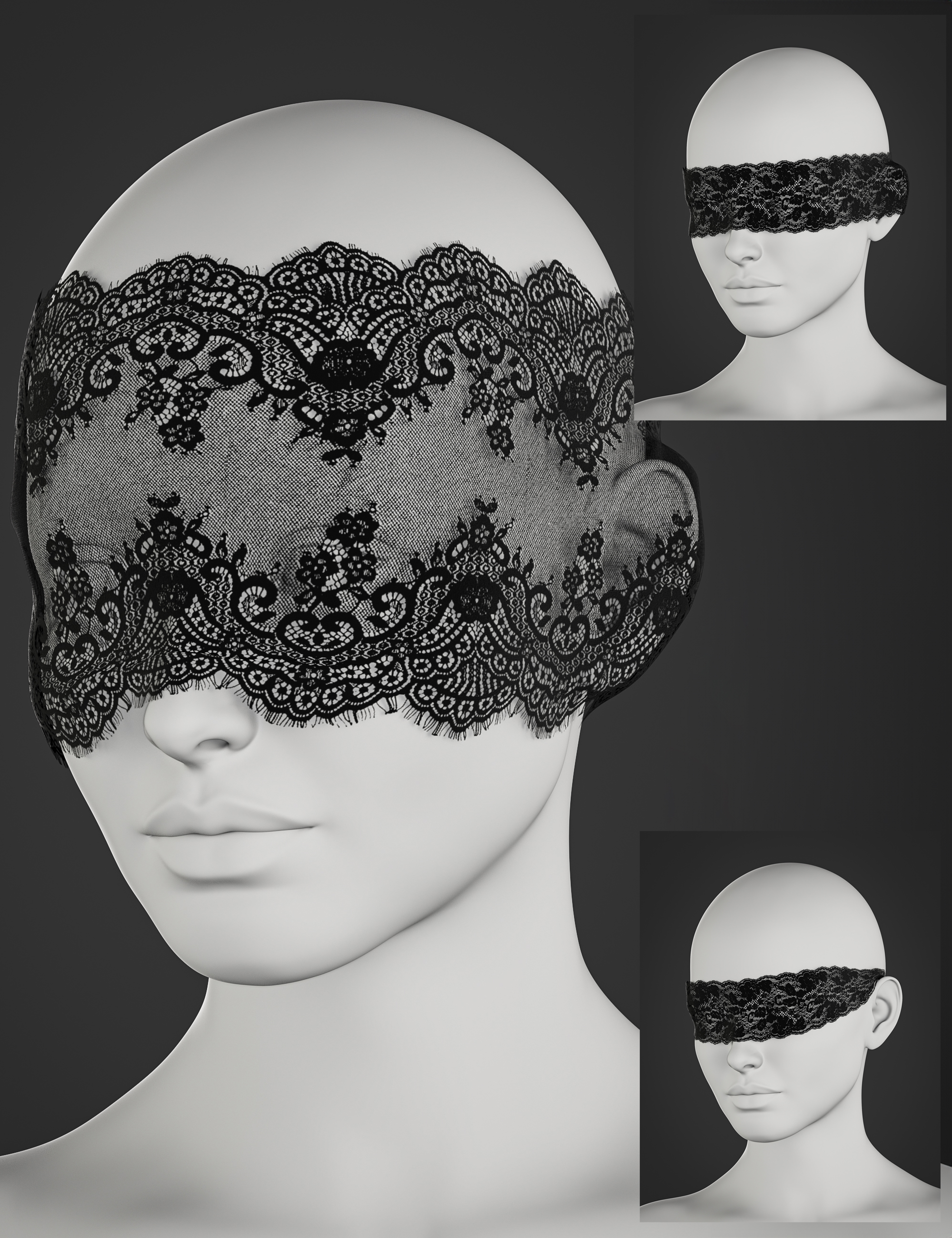 BW Lace Blindfolds for Genesis 9 and 8, 8.1 Female by: Beautyworks, 3D Models by Daz 3D