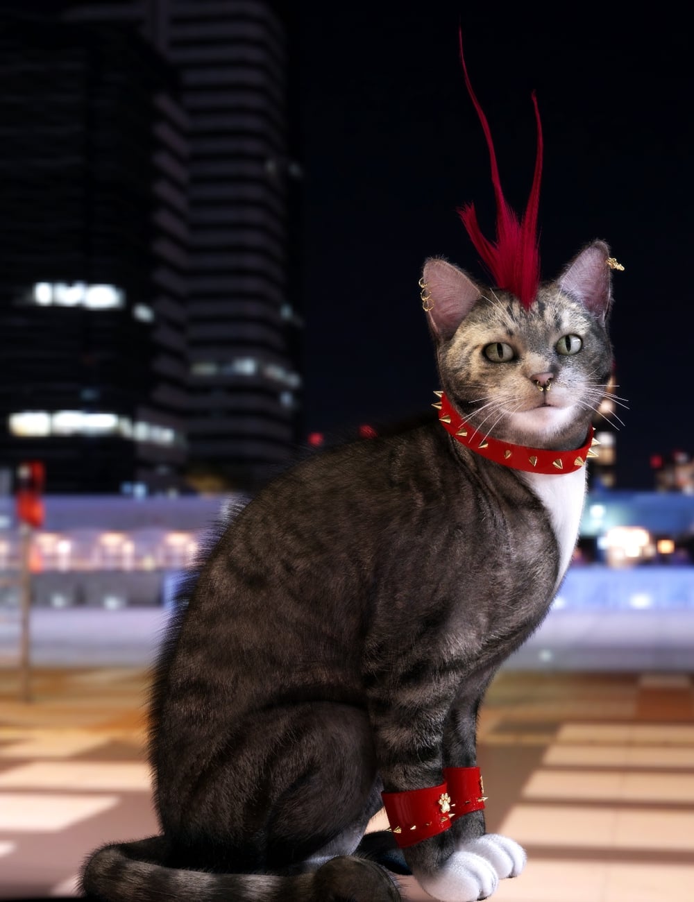 T3d Meow Punk for Daz House Cat by: Tempesta3d, 3D Models by Daz 3D