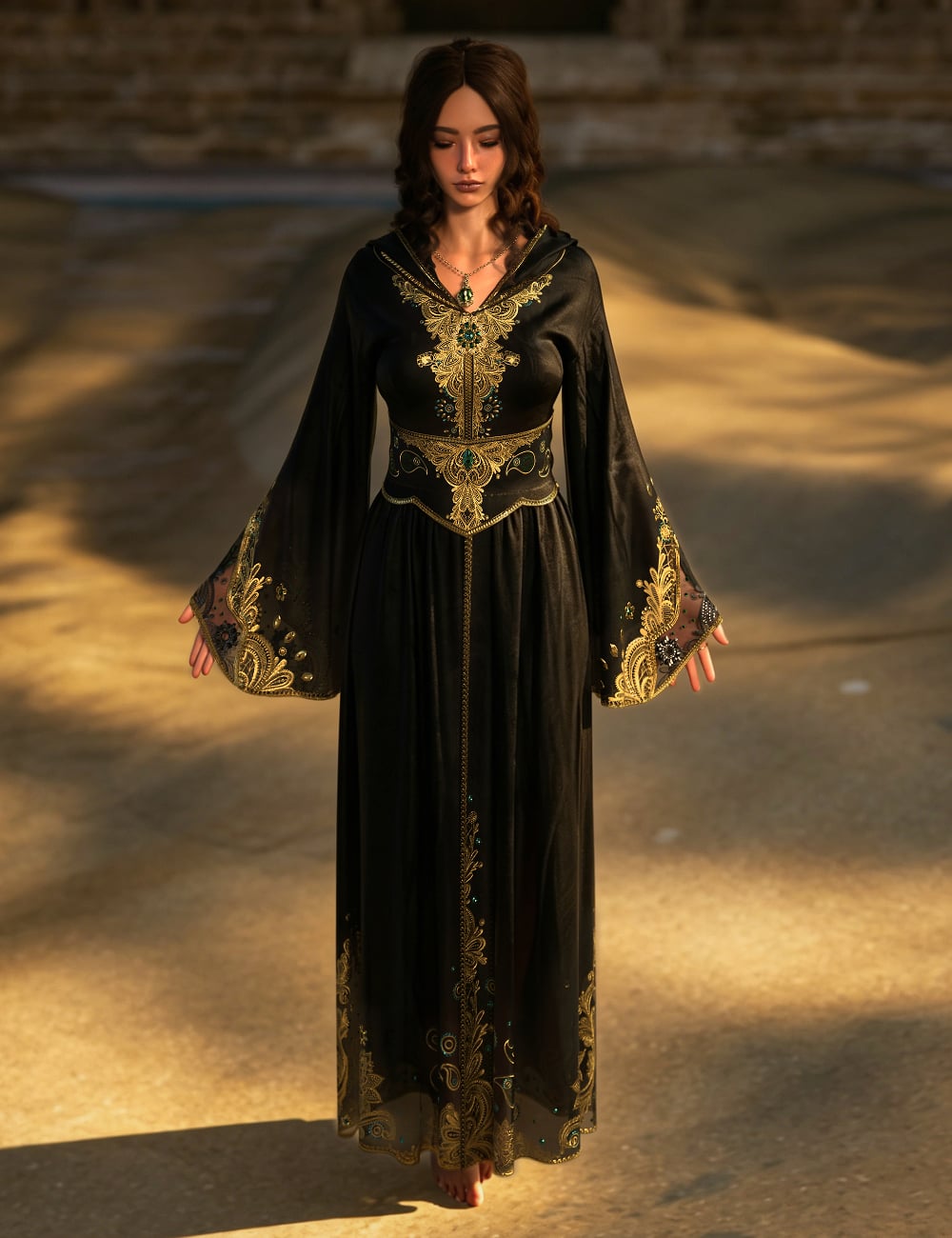 dForce Lala Gilded Mirage Outfit for Genesis 9 by: Lala-Rabbit, 3D Models by Daz 3D