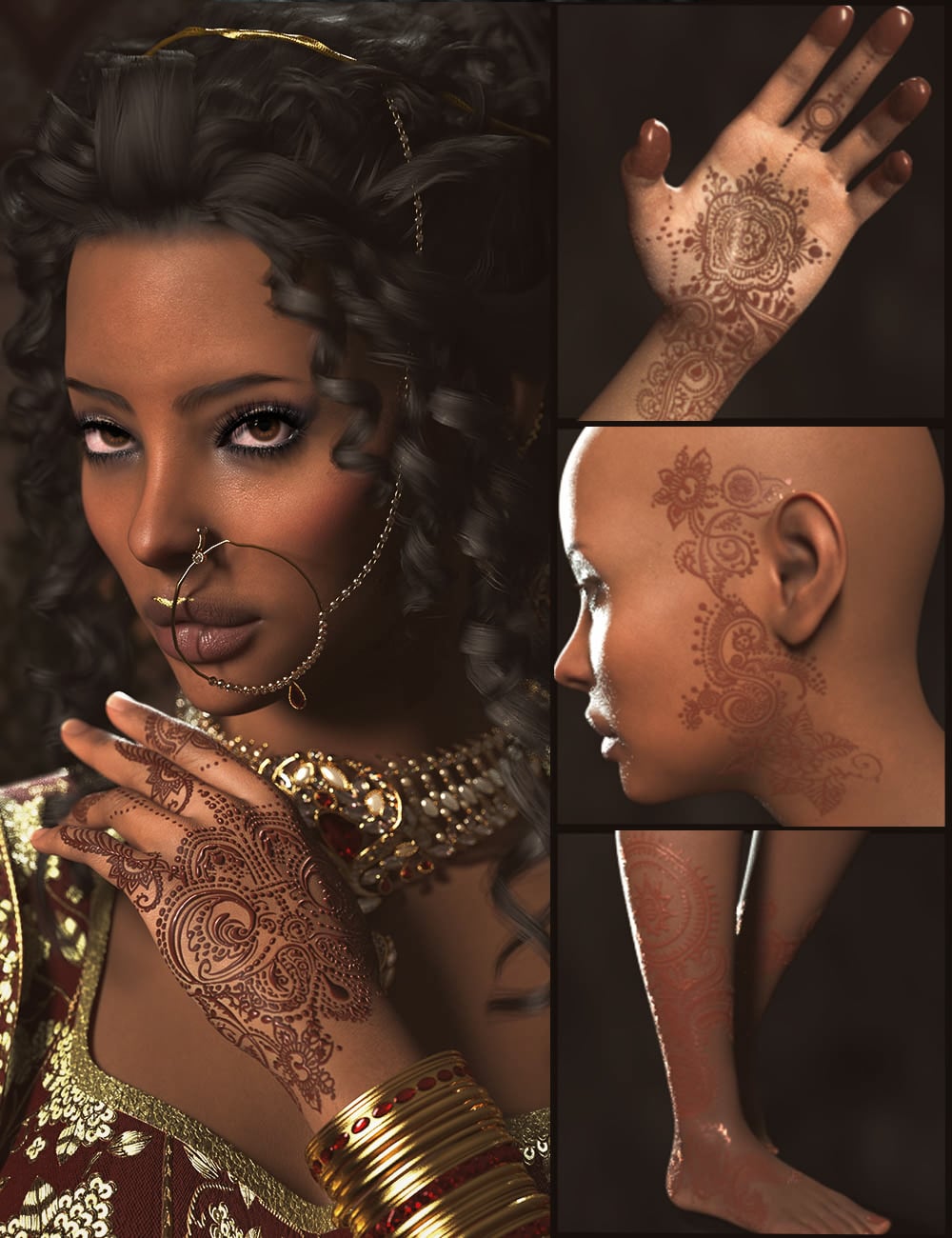 Twizted Henna for Genesis 9 by: TwiztedMetal, 3D Models by Daz 3D