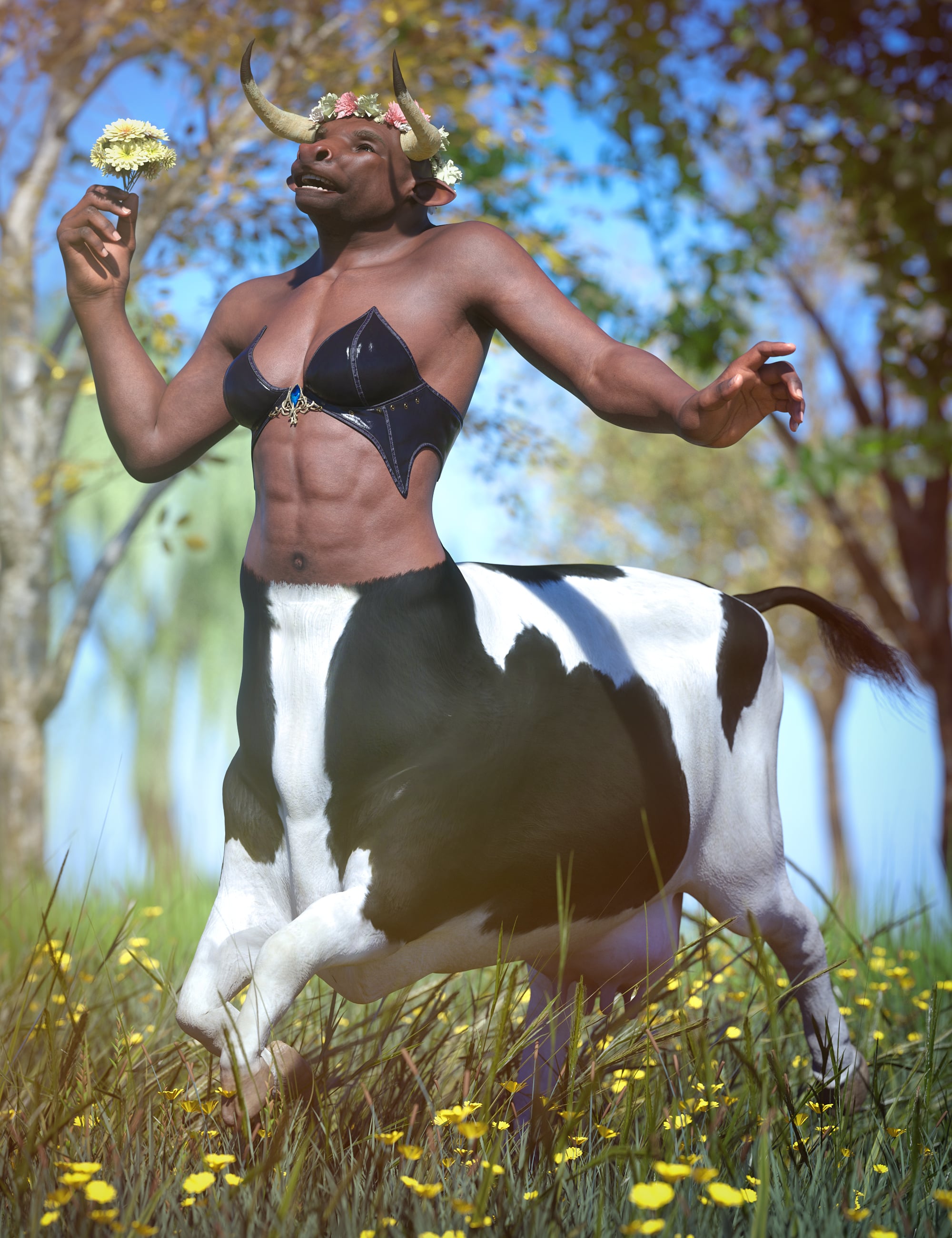 Cowtaur for Centaur 9 by: Josh Darling, 3D Models by Daz 3D