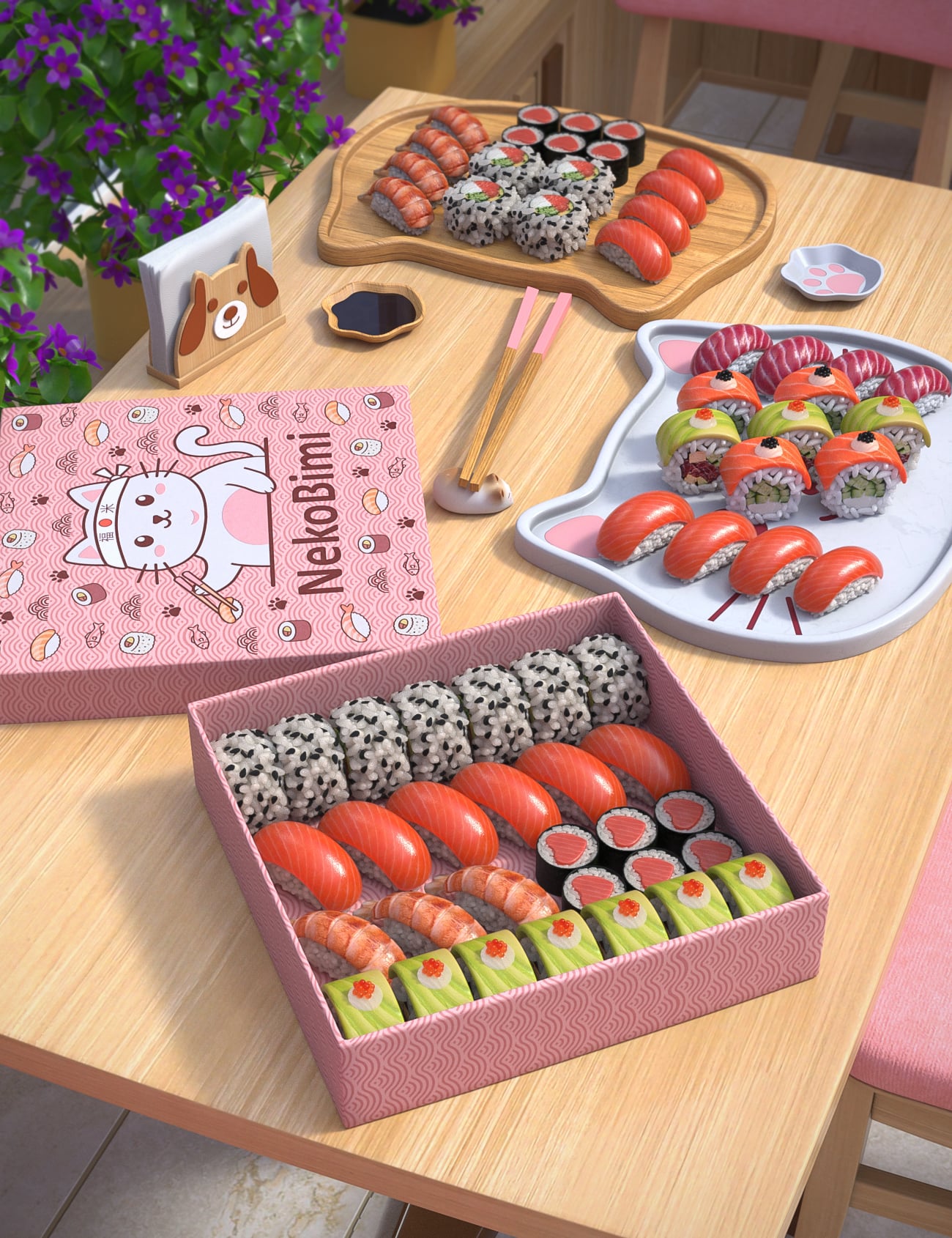 SE NekoBimi Sushi by: Space Elsa, 3D Models by Daz 3D