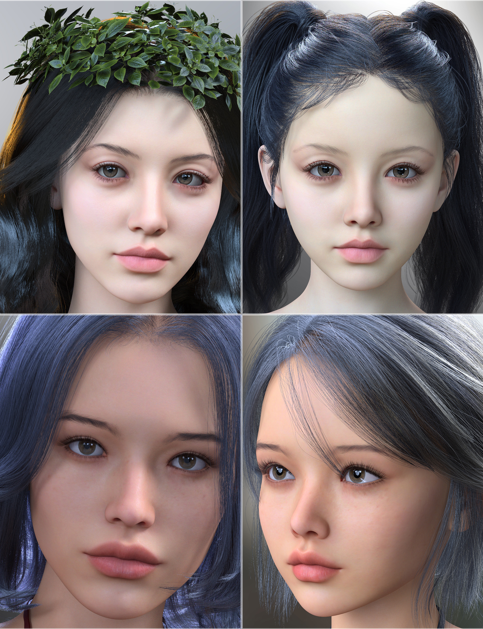 Vo Nev and Young, and Vo Paz and Young HD for Genesis 9 Character Bundle by: VOOTW, 3D Models by Daz 3D