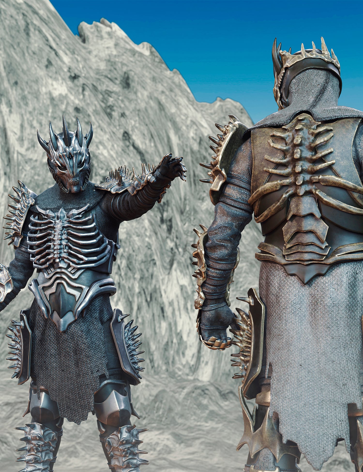 dForce Armor Wild Hunt for Genesis 9 Texture Add-On by: fjaa3d, 3D Models by Daz 3D