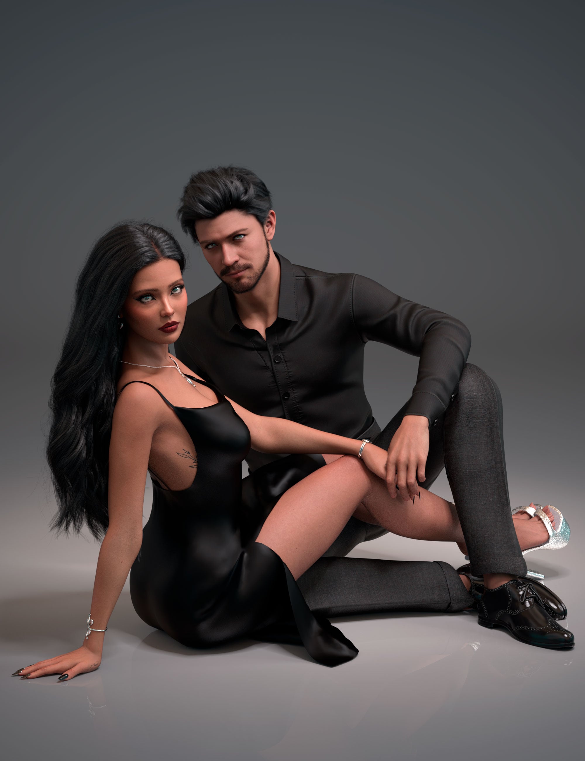 Essentials Sitting Poses for Genesis 9 Feminine and Masculine by: 3D SugarCosmoXpressionFriendship Studio, 3D Models by Daz 3D