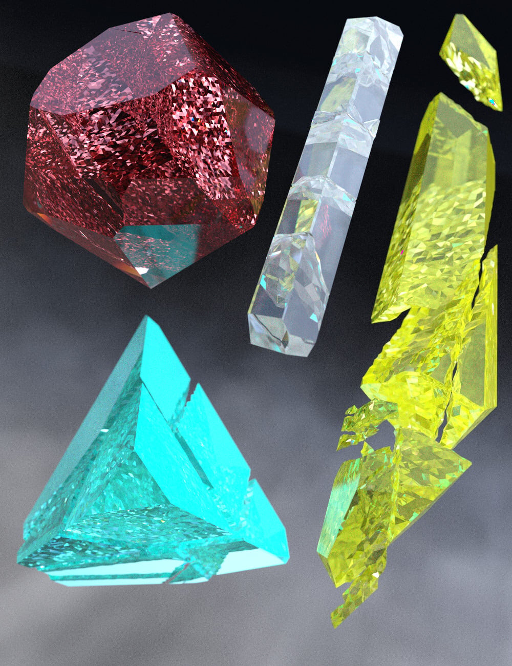 MMX Shattered Crystals 02 by: Mattymanx, 3D Models by Daz 3D