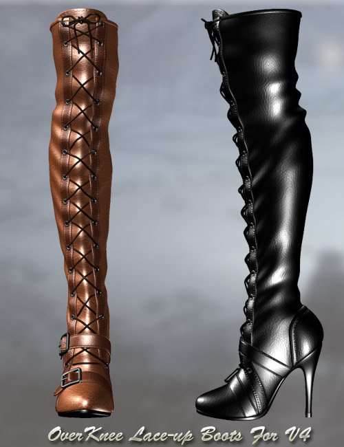 OverKnee Lace-up Boots by: dx30, 3D Models by Daz 3D