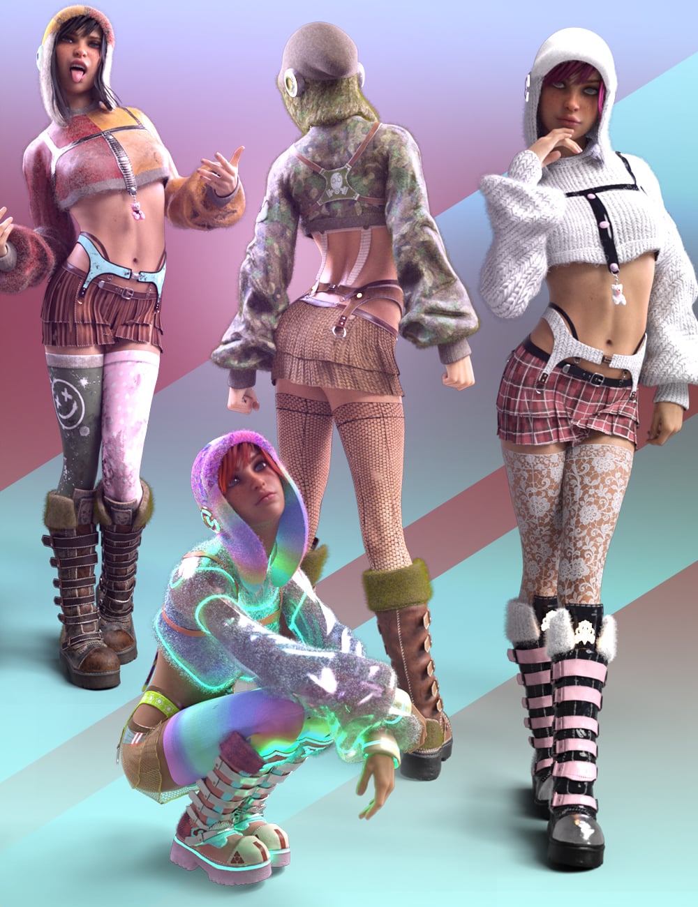 Fuzz Outfit Textures Add-On by: Priap, 3D Models by Daz 3D