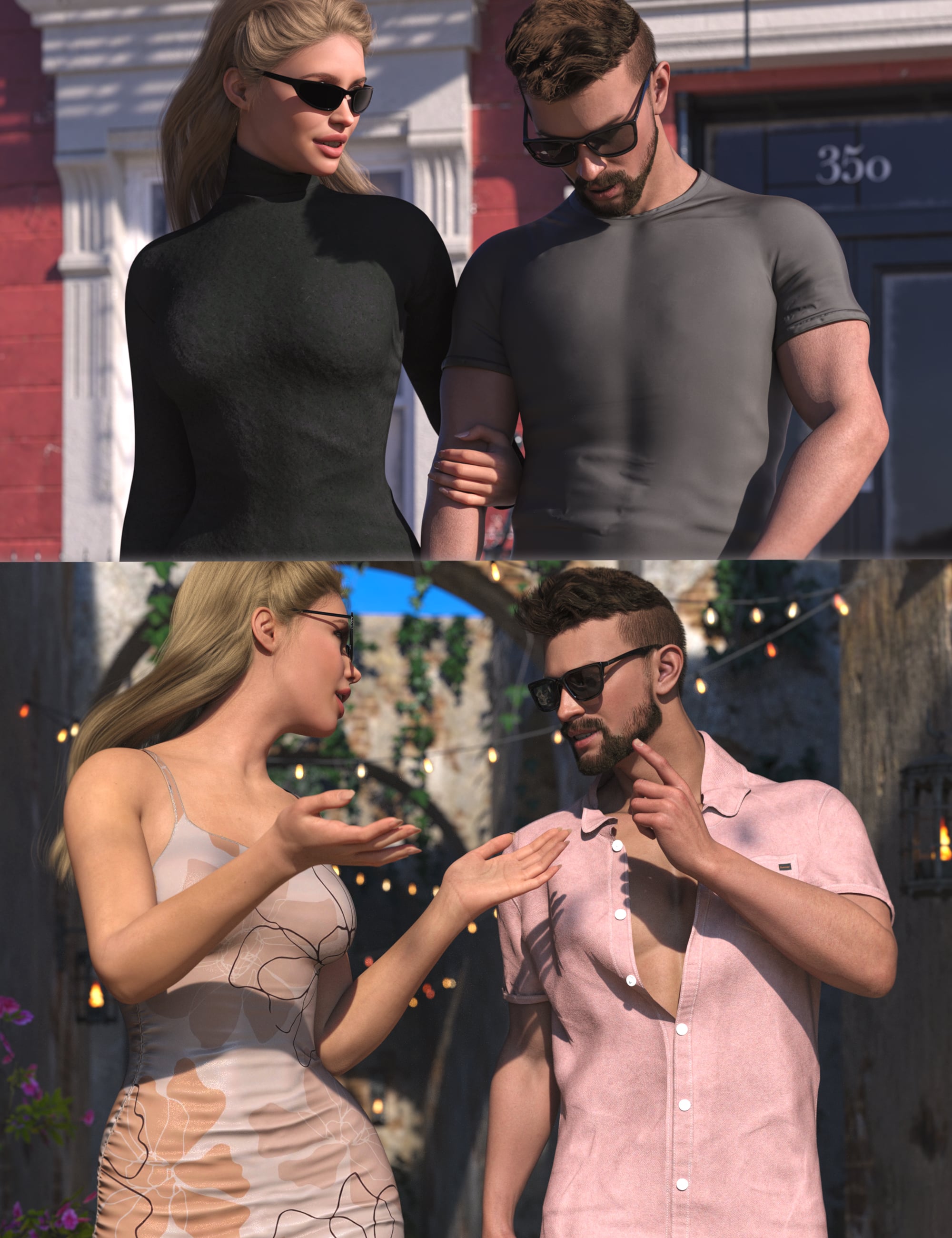 Z Talk To Me Couple Poses for Genesis 9 and 8 by: Zeddicuss, 3D Models by Daz 3D