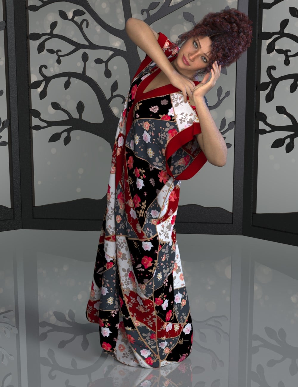 dForce Annika Dress For Genesis 9 by: PandyGirl, 3D Models by Daz 3D