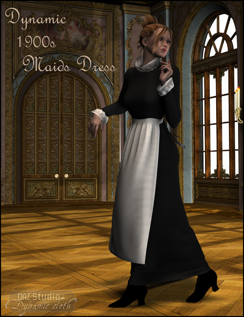 Dynamic 1900s Maids Dress by: DraagonStormOptiTex, 3D Models by Daz 3D