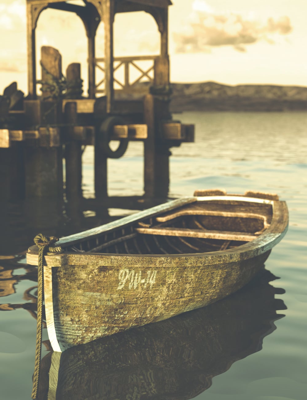 Driftwood Rowboat by: PAMAWO, 3D Models by Daz 3D