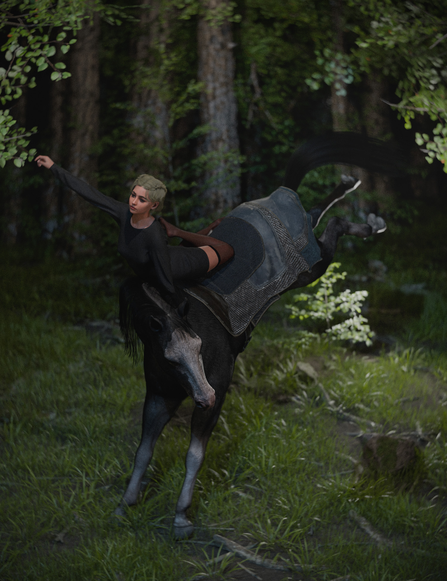 Artful Horse - Set 01 Poses for Daz Horse 3 and Genesis 9 Feminine by: Saints By Saints, 3D Models by Daz 3D
