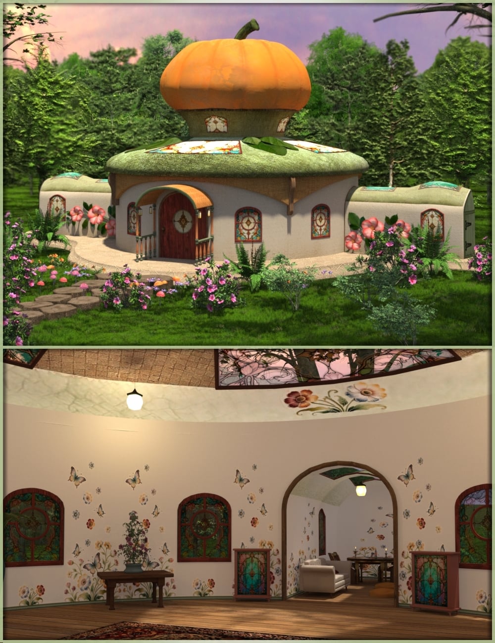 Magix Pumpkin Lodge by: Magix 101, 3D Models by Daz 3D