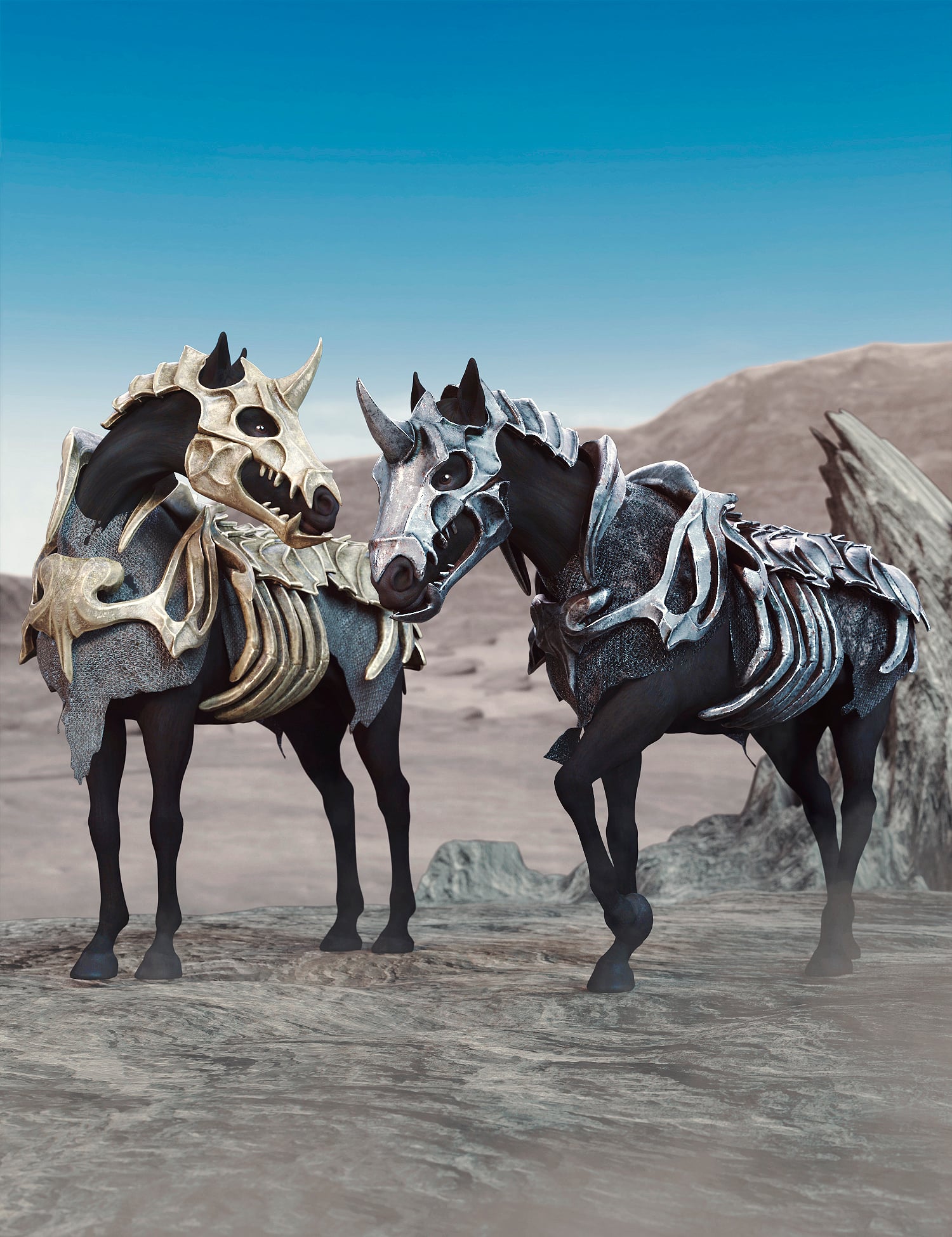 dForce Armor Wild Hunt for Daz Horse 3 Texture Add-On by: fjaa3d, 3D Models by Daz 3D