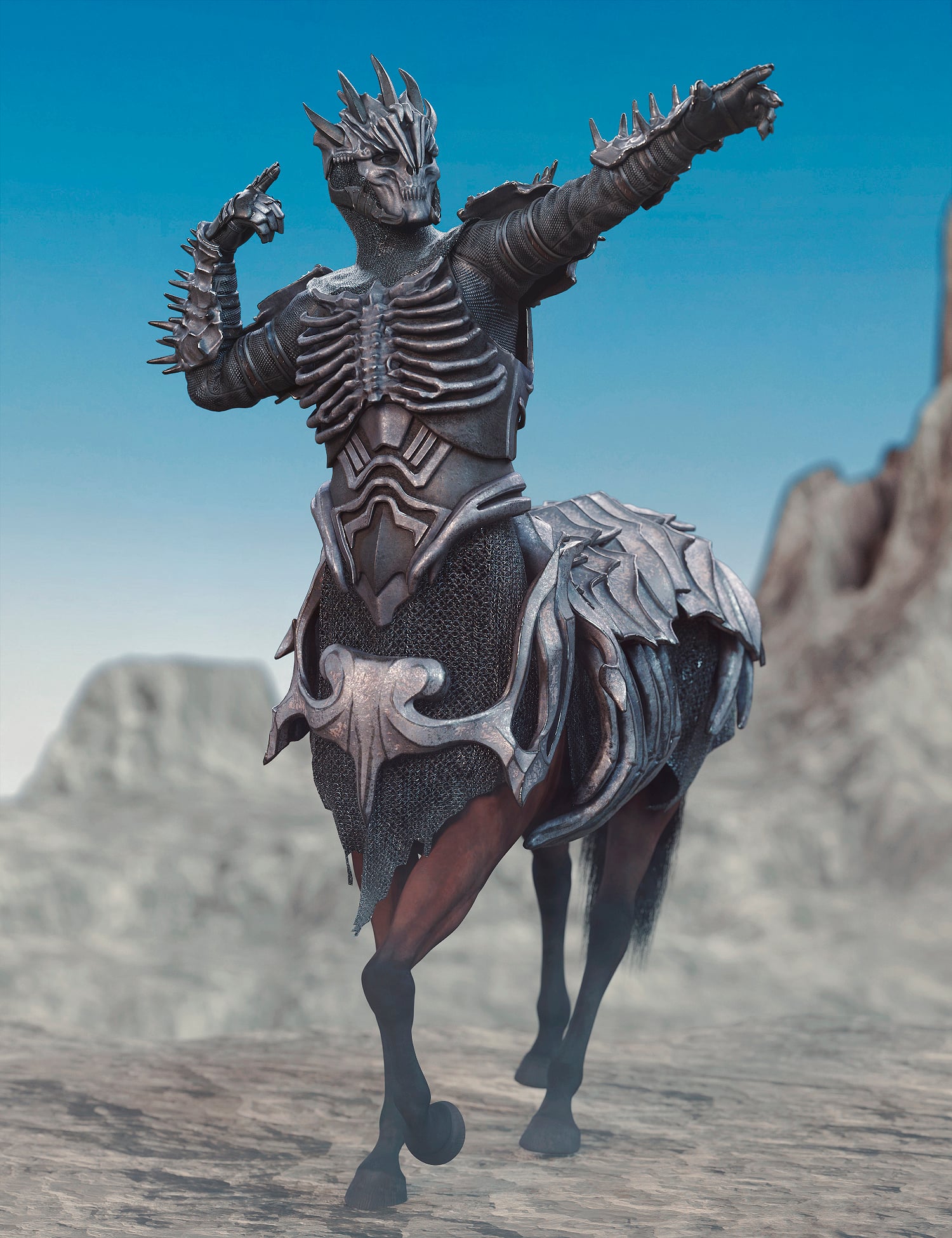 dForce Armor Wild Hunt Centaur Bundle by: fjaa3d, 3D Models by Daz 3D