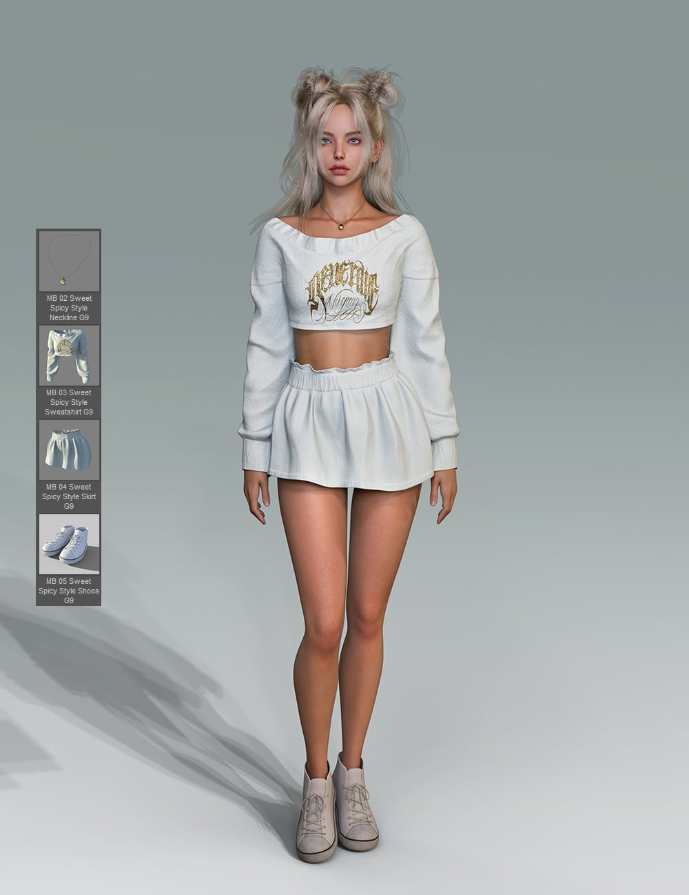 dForce MB Sweet Spicy Style for Genesis 9 Feminine by: Magic Brush, 3D Models by Daz 3D