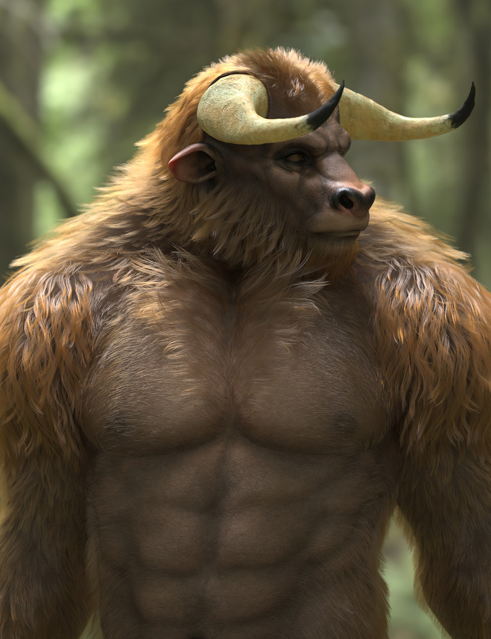 Minotaur and Humanoid Fur for Genesis 9 by: , 3D Models by Daz 3D
