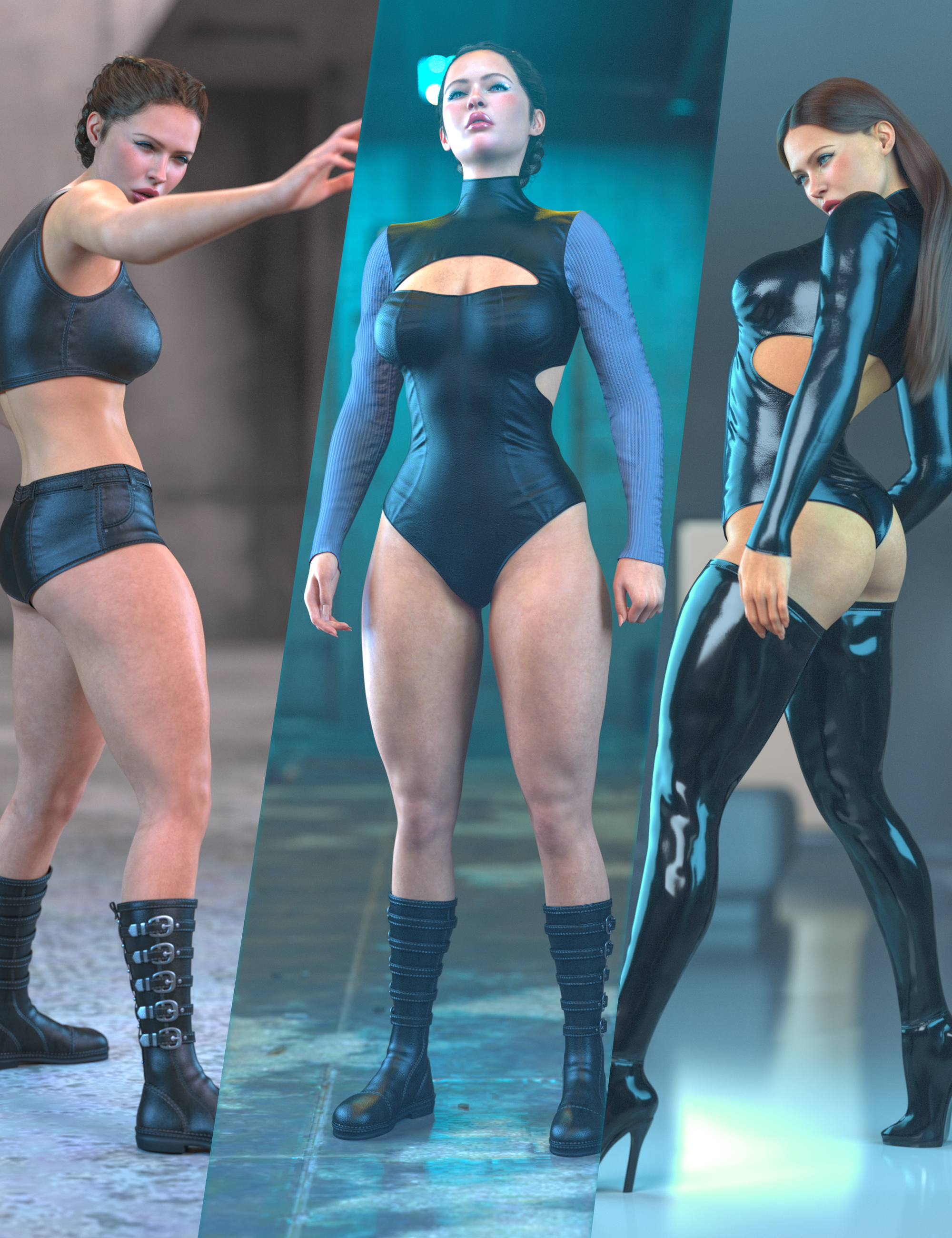 Z Pose Library Power Stances for Genesis 9 and 8 Female by: Zeddicuss, 3D Models by Daz 3D