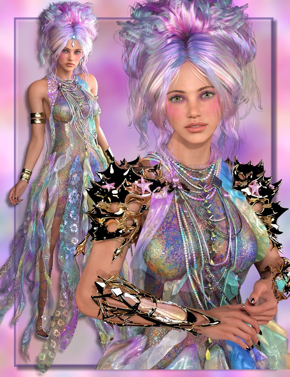 L3D Prisma 2 Texture Add-On Enchanted Ethereal Outfit by: LUNA3D, 3D Models by Daz 3D