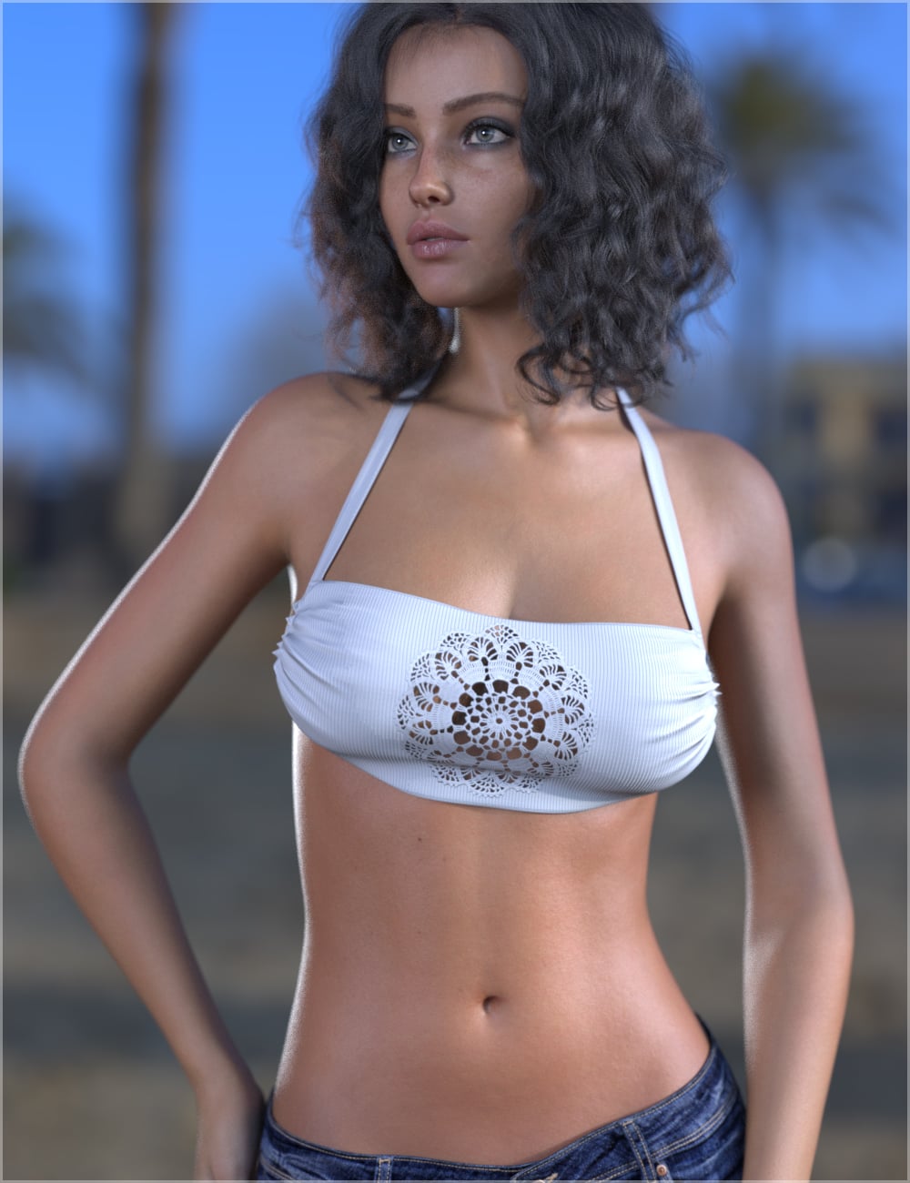 dForce Tiny Summer Halter for Genesis 9 by: Sveva, 3D Models by Daz 3D