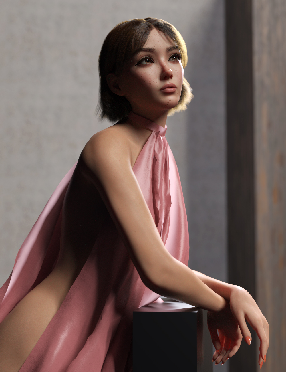 dForce Draped Elegance Dress for Genesis 9 by: Alodia Thaliel, 3D Models by Daz 3D