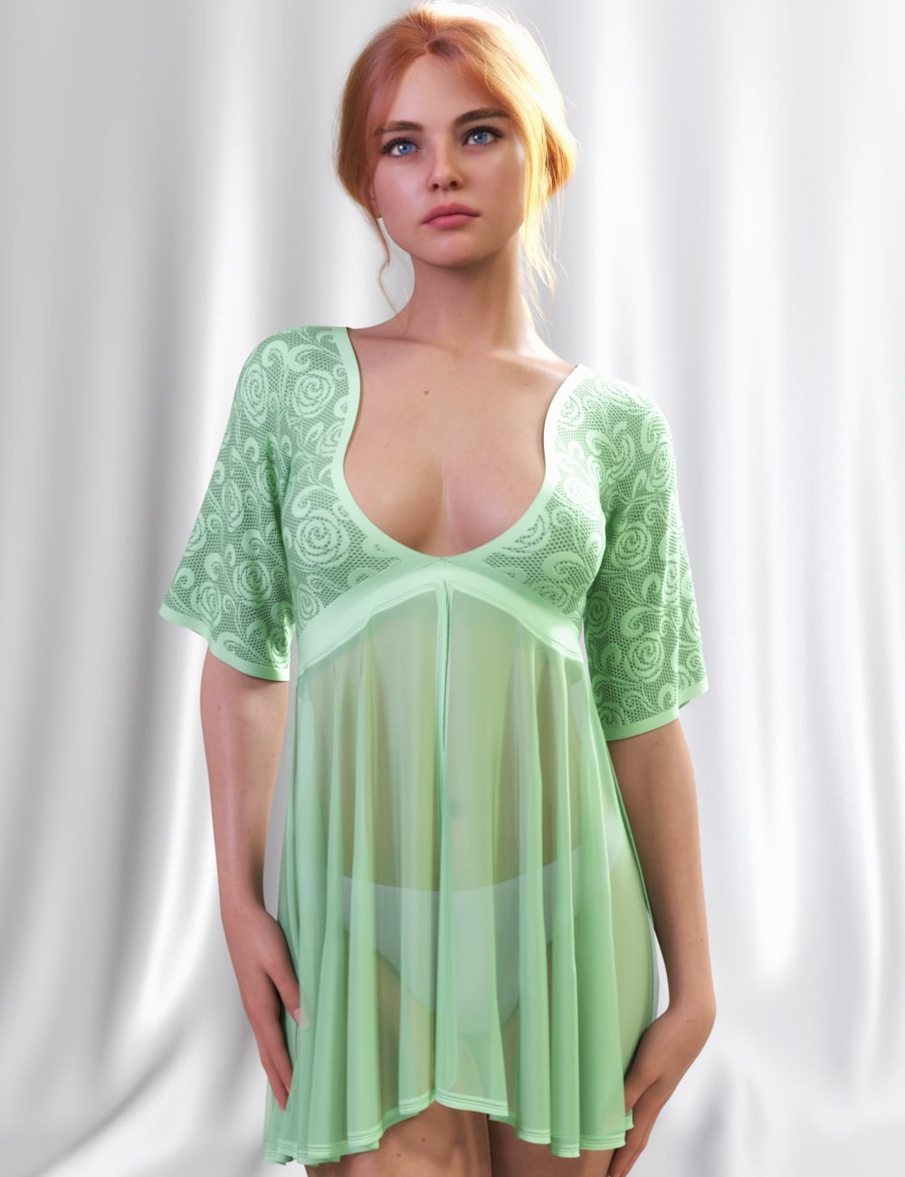 JMR dForce Ivana Nightdress for Genesis 9 and 8 Female by: JaMaRe, 3D Models by Daz 3D