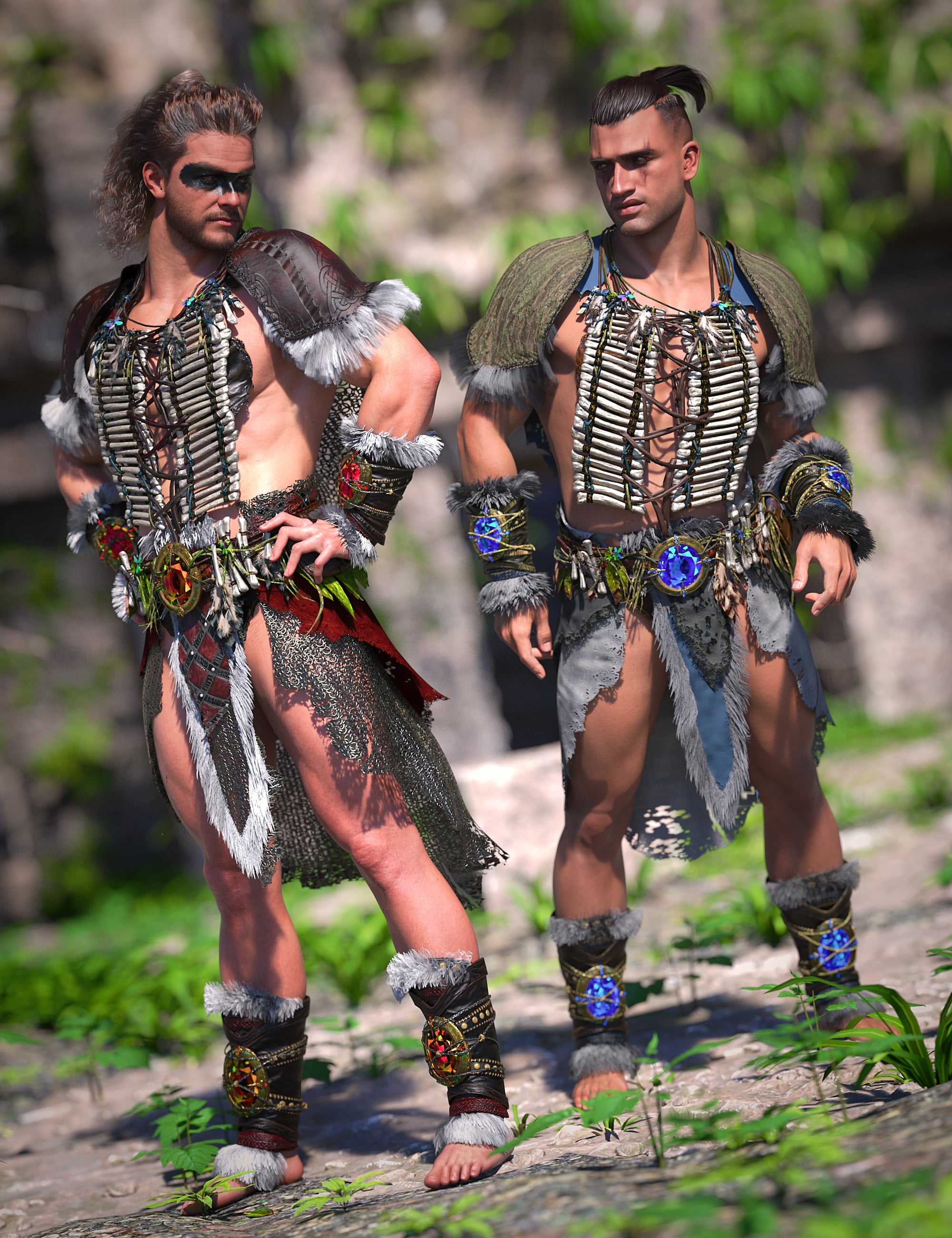 dForce Barkhide Outfit for Genesis 9 Texture Add-On by: Barbara Brundon, 3D Models by Daz 3D