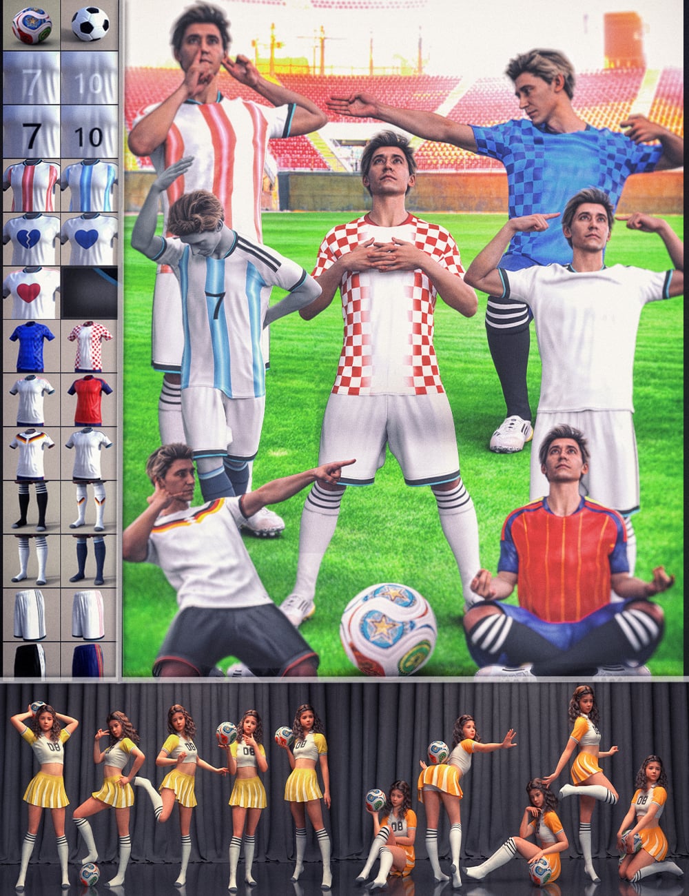 Nirv 2026 Passion Soccer Bundle by: KujiraNirvanaGreen Finger, 3D Models by Daz 3D