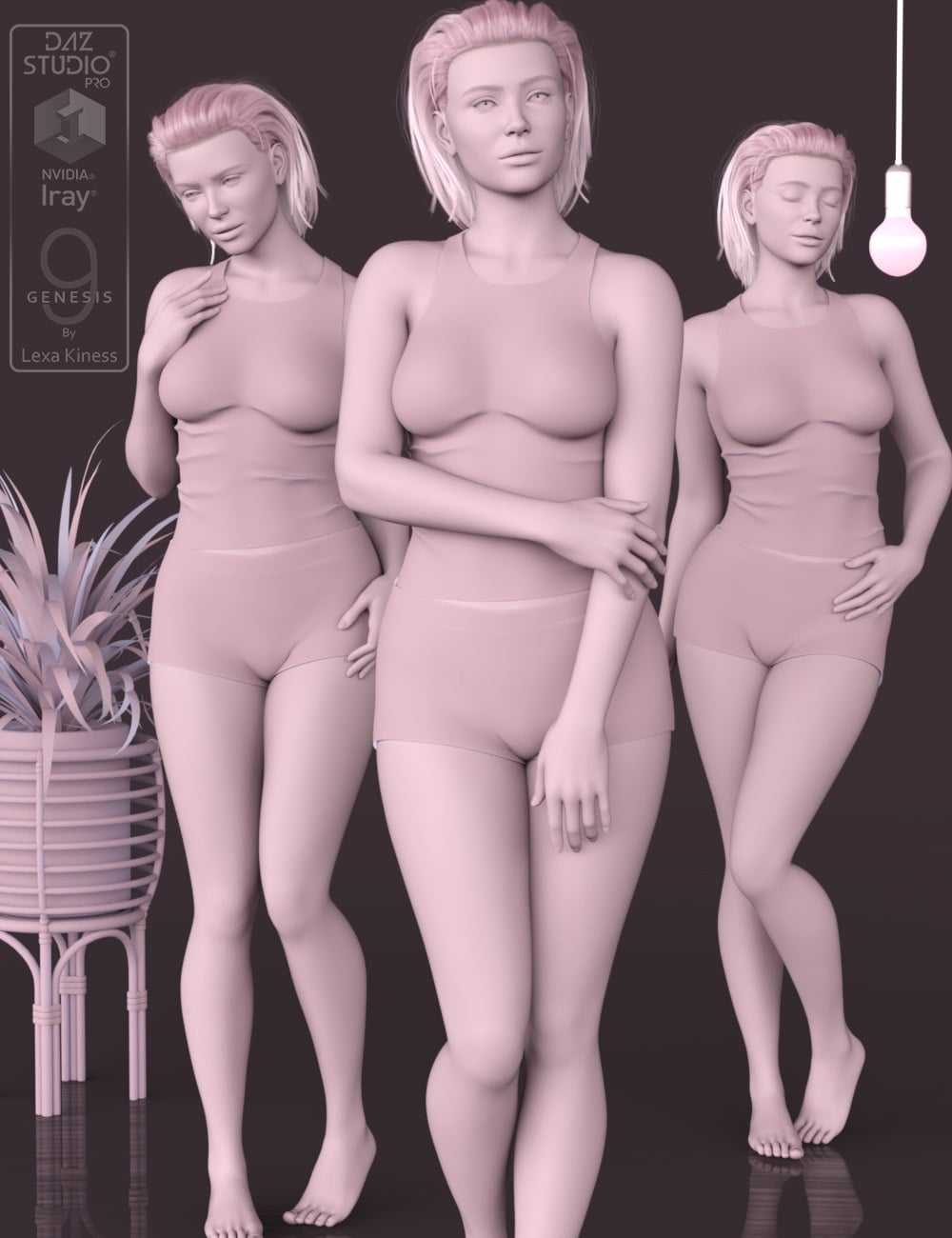 LK Promo Studio - Feminine Subtle Poses for Genesis 9 by: Lexa Kiness, 3D Models by Daz 3D