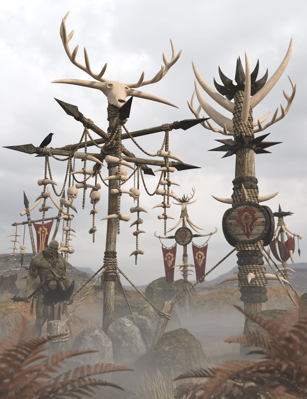 Orcish Totems 2 by: Enterables, 3D Models by Daz 3D