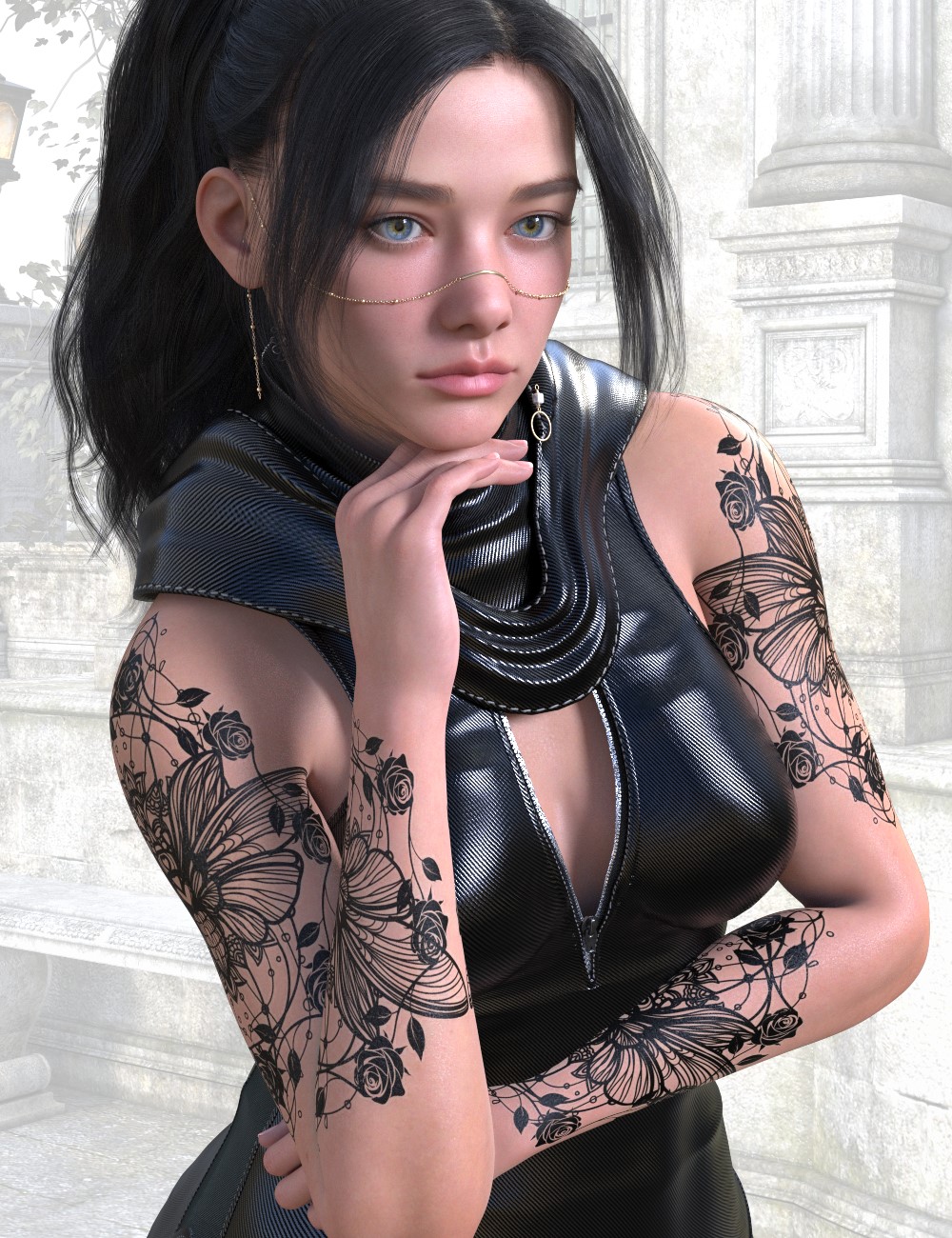 L3D TattooU - Inked Arms Mix Match for Genesis 9 by: LUNA3D, 3D Models by Daz 3D