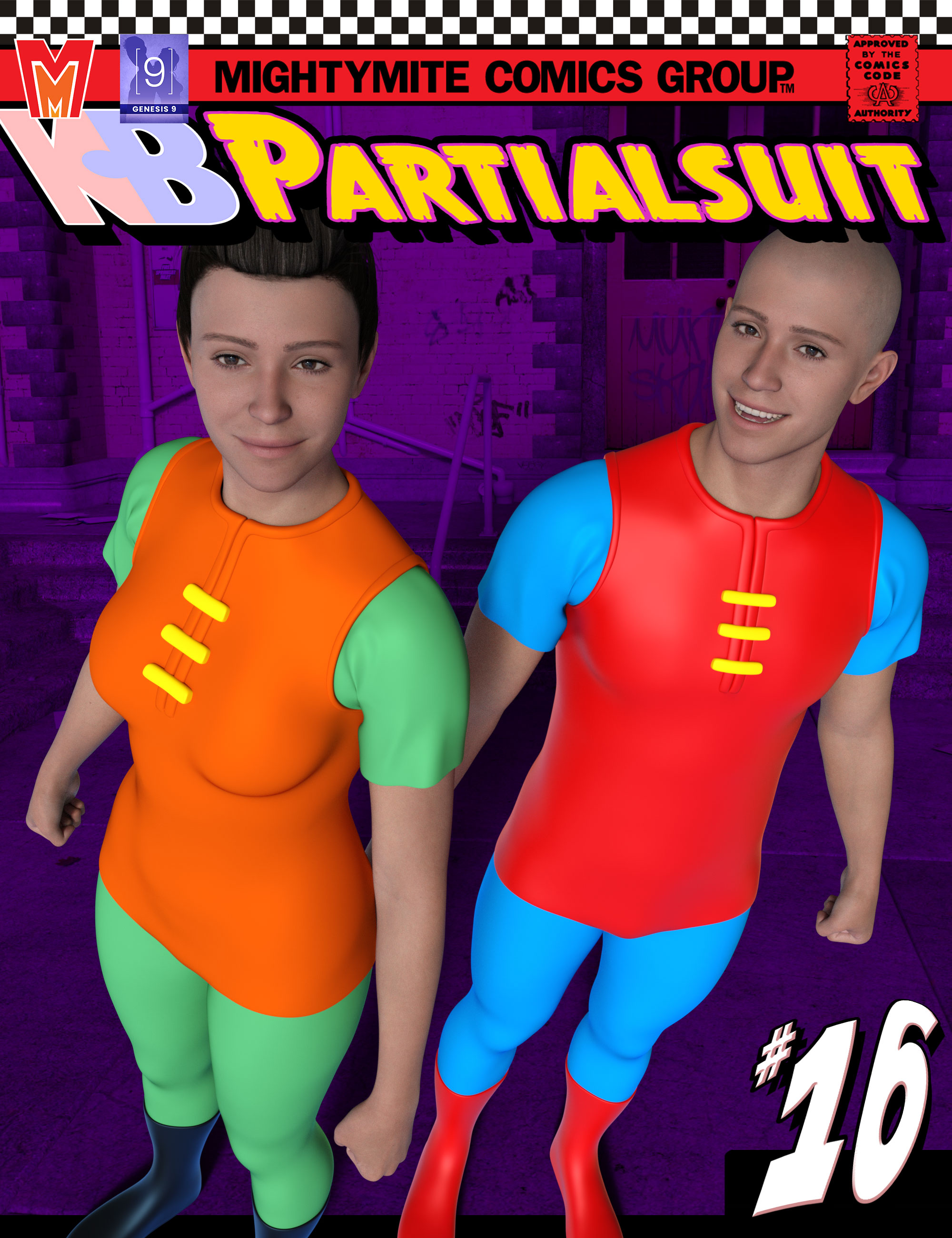 Partialsuit 016 MMKBGenesis 9 by: MightyMite, 3D Models by Daz 3D