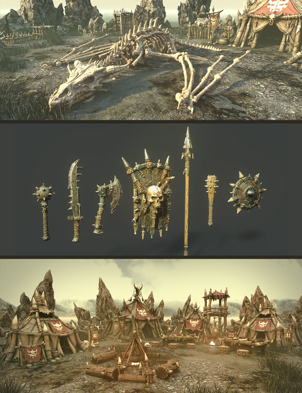 Polish Orc War Camp Bundle by: Polish, 3D Models by Daz 3D