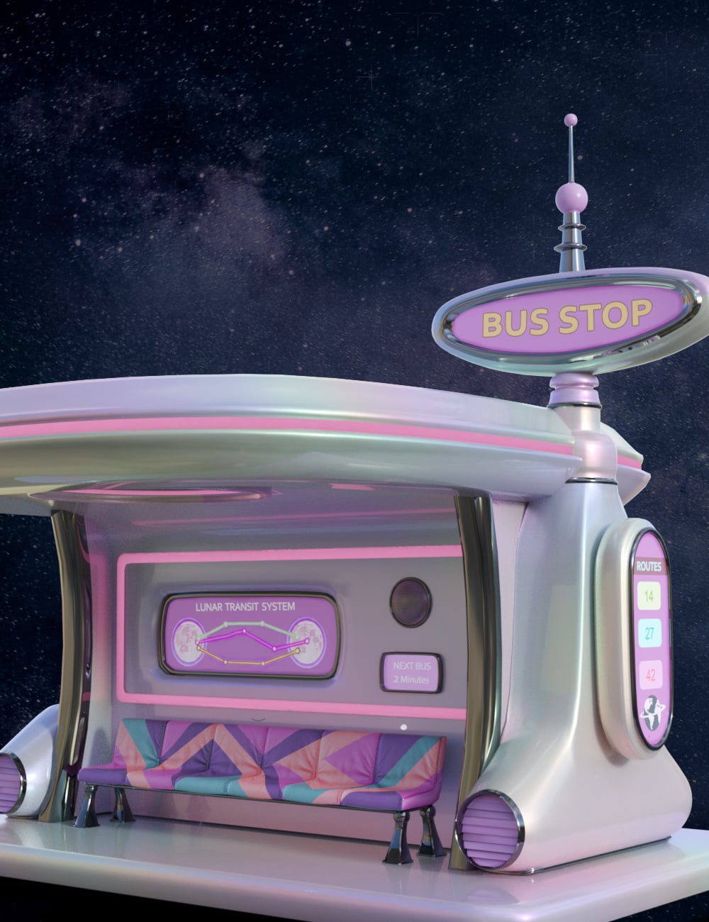 Starliner Bus Stop by: Muze, 3D Models by Daz 3D