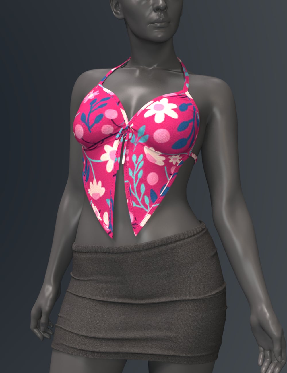 SPR Deep V Bow Dress for Genesis 9 by: Sprite, 3D Models by Daz 3D