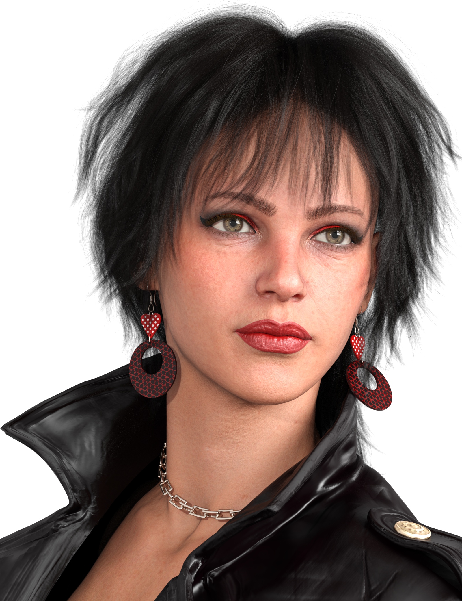 80s Heart Galore Earrings for Genesis 9 by: Ae Ti3D-GHDesign, 3D Models by Daz 3D