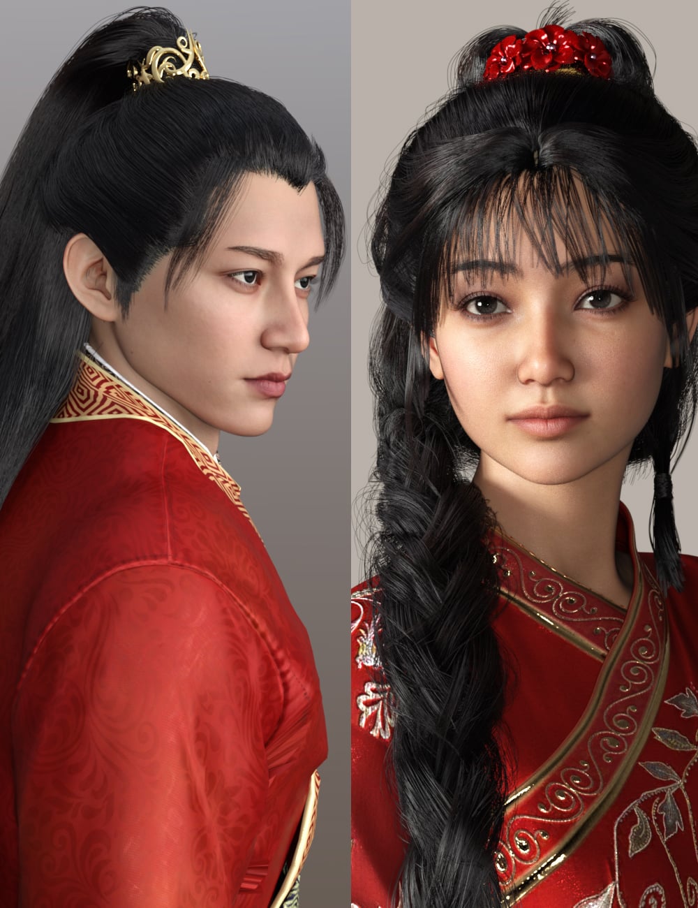 MRL Combinations: Long Fantasy Hair Packs 1 and 2 for Genesis 9 Bundle by: Mihrelle, 3D Models by Daz 3D