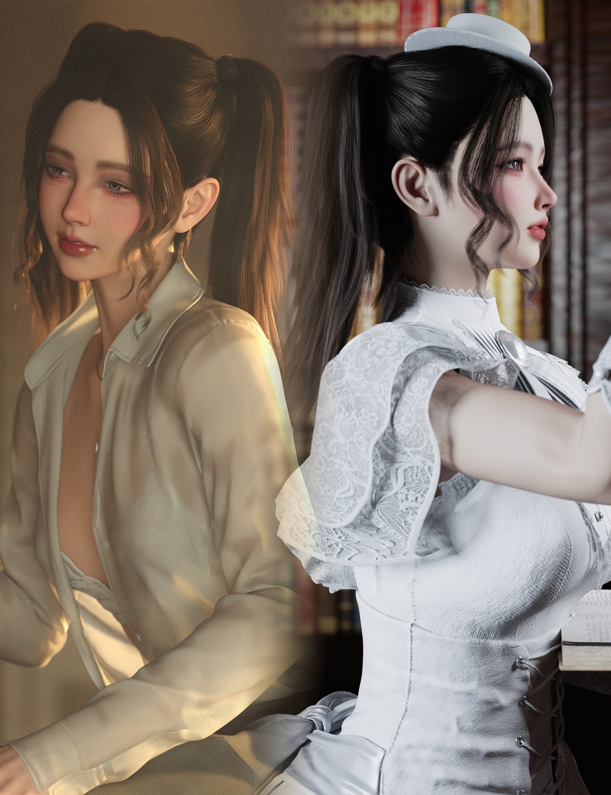 Noki Moliy HD for Genesis 9 Bundle by: Noki Saki, 3D Models by Daz 3D