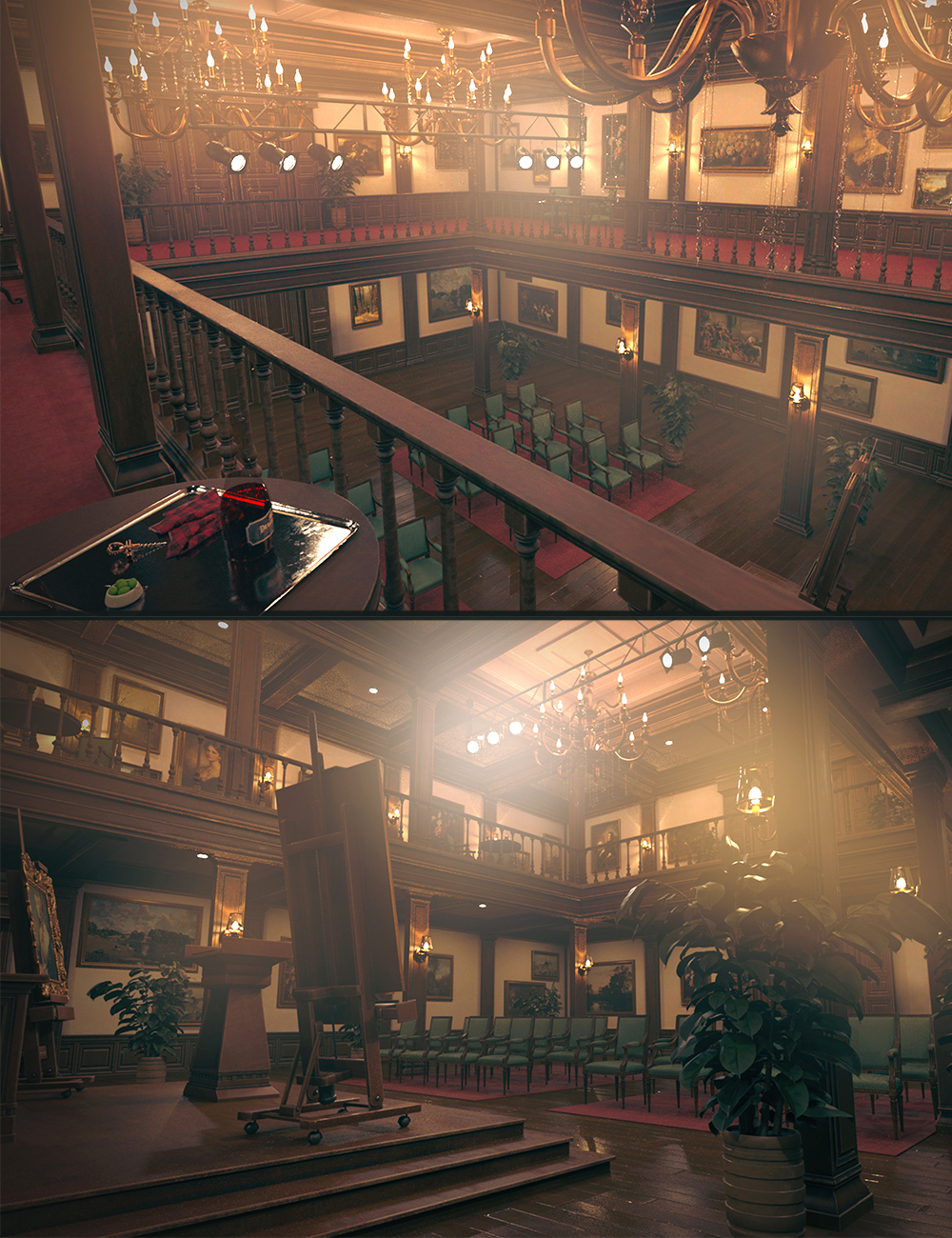 Polish Private Auction House Scene by: Polish, 3D Models by Daz 3D