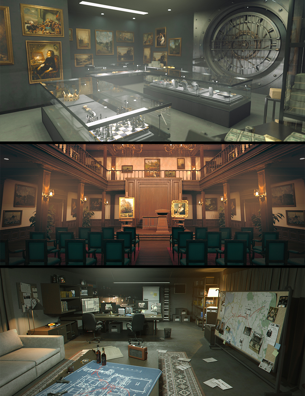 Polish Money Heist Environment Bundle by: Polish, 3D Models by Daz 3D