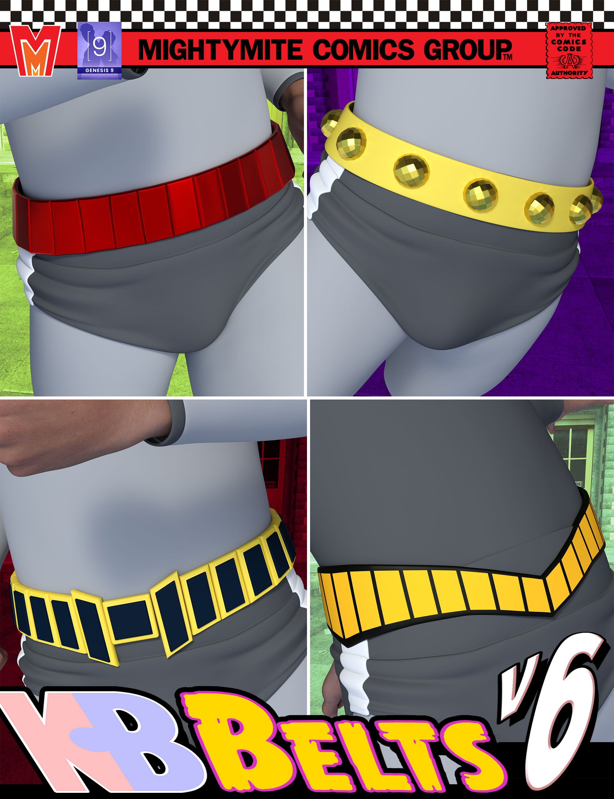 Belts v006 MMKBGenesis 9 by: MightyMite, 3D Models by Daz 3D