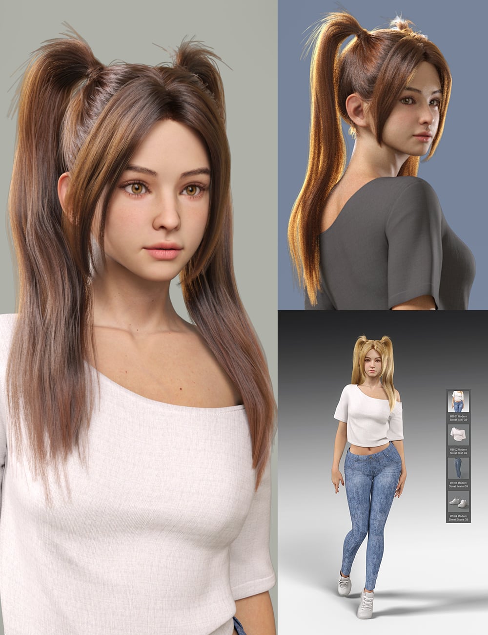 MB Quinci HD for Genesis 9 Bundle by: Magic Brush, 3D Models by Daz 3D