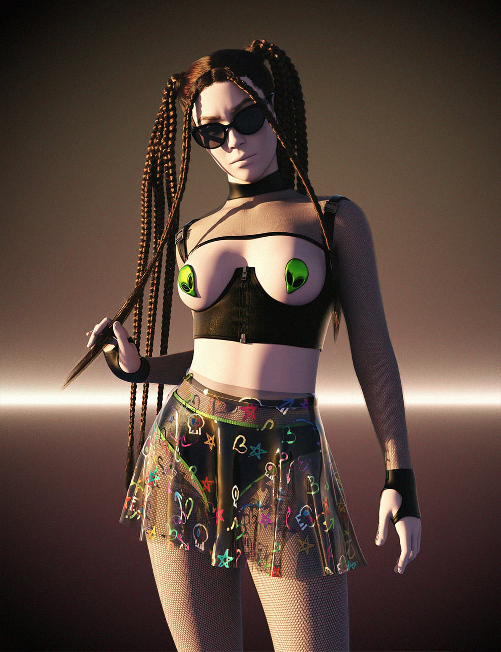 dForce Liquid Eclipse Costume for Genesis 9 by: Chrryt, 3D Models by Daz 3D