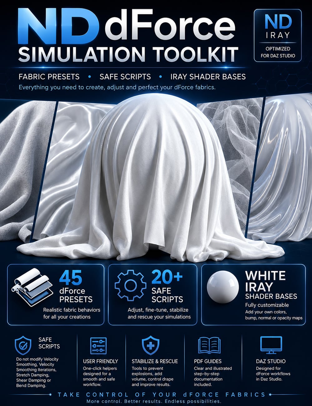 ND Cloth Simulation Toolkit by: Nathy Design, 3D Models by Daz 3D