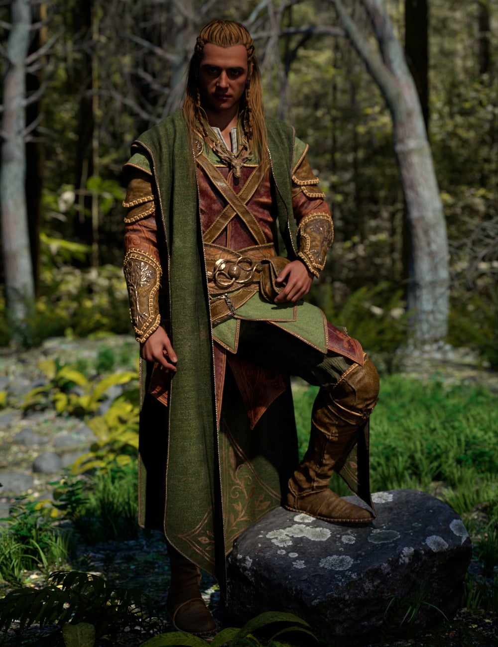 dForce Druid Elf HD Clothes for Genesis 9 by: Luthbel, 3D Models by Daz 3D