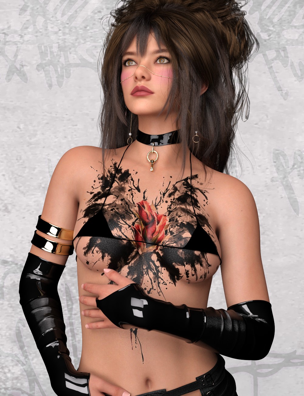L3D TattooU - Inked Chest Mix Genesis 9 by: LUNA3D, 3D Models by Daz 3D