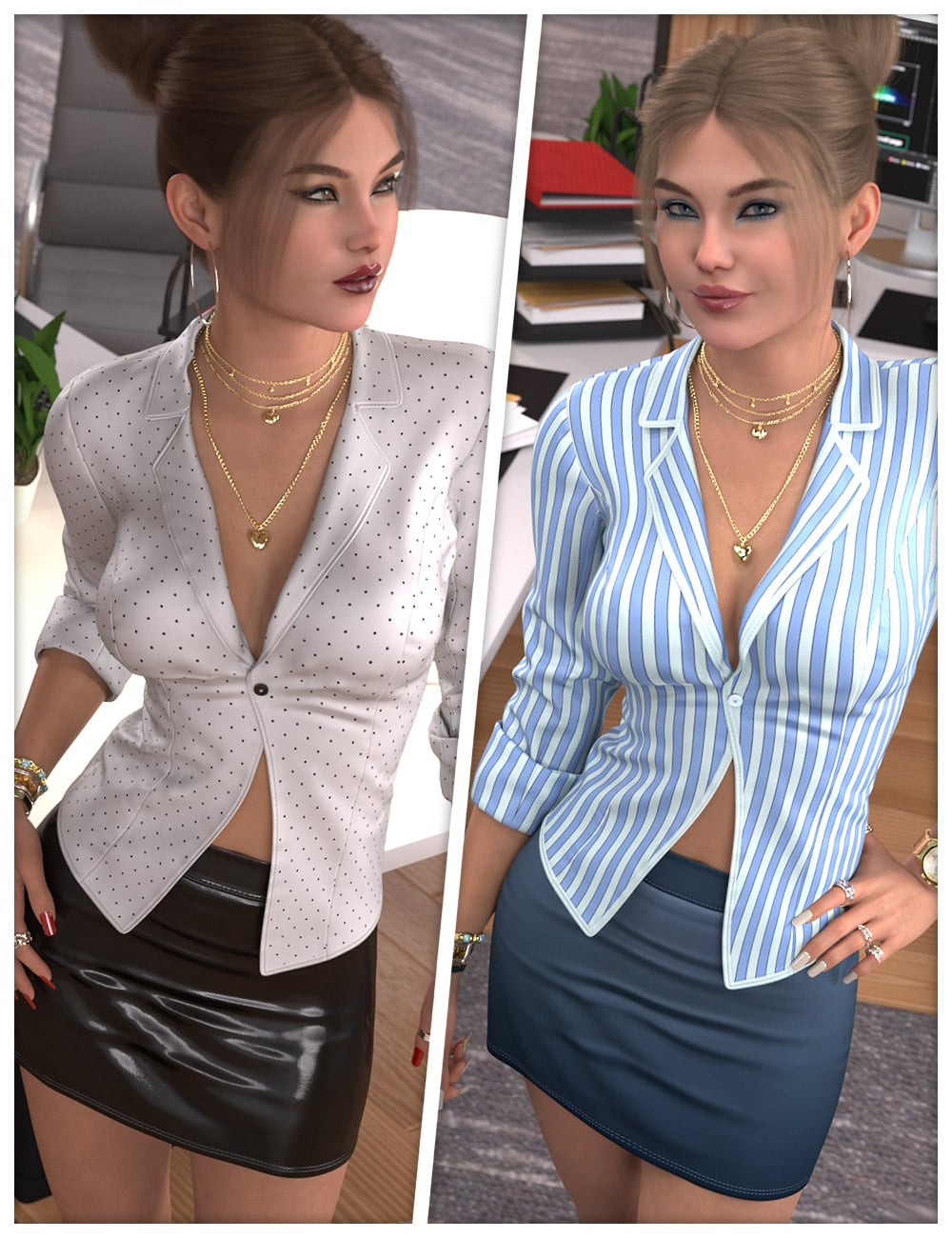 Business Textures for dForce SU Hot Office Lady Suit by: ShanasSoulmate, 3D Models by Daz 3D