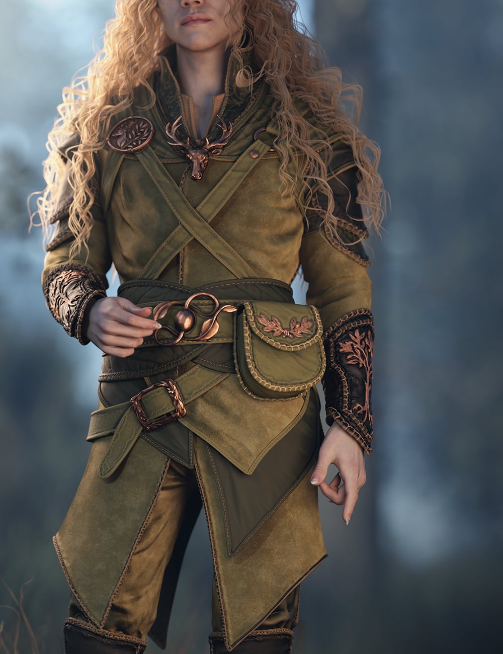 Elven Prince Texture Add-On for Druid Elf HD Clothes by: Censored, 3D Models by Daz 3D