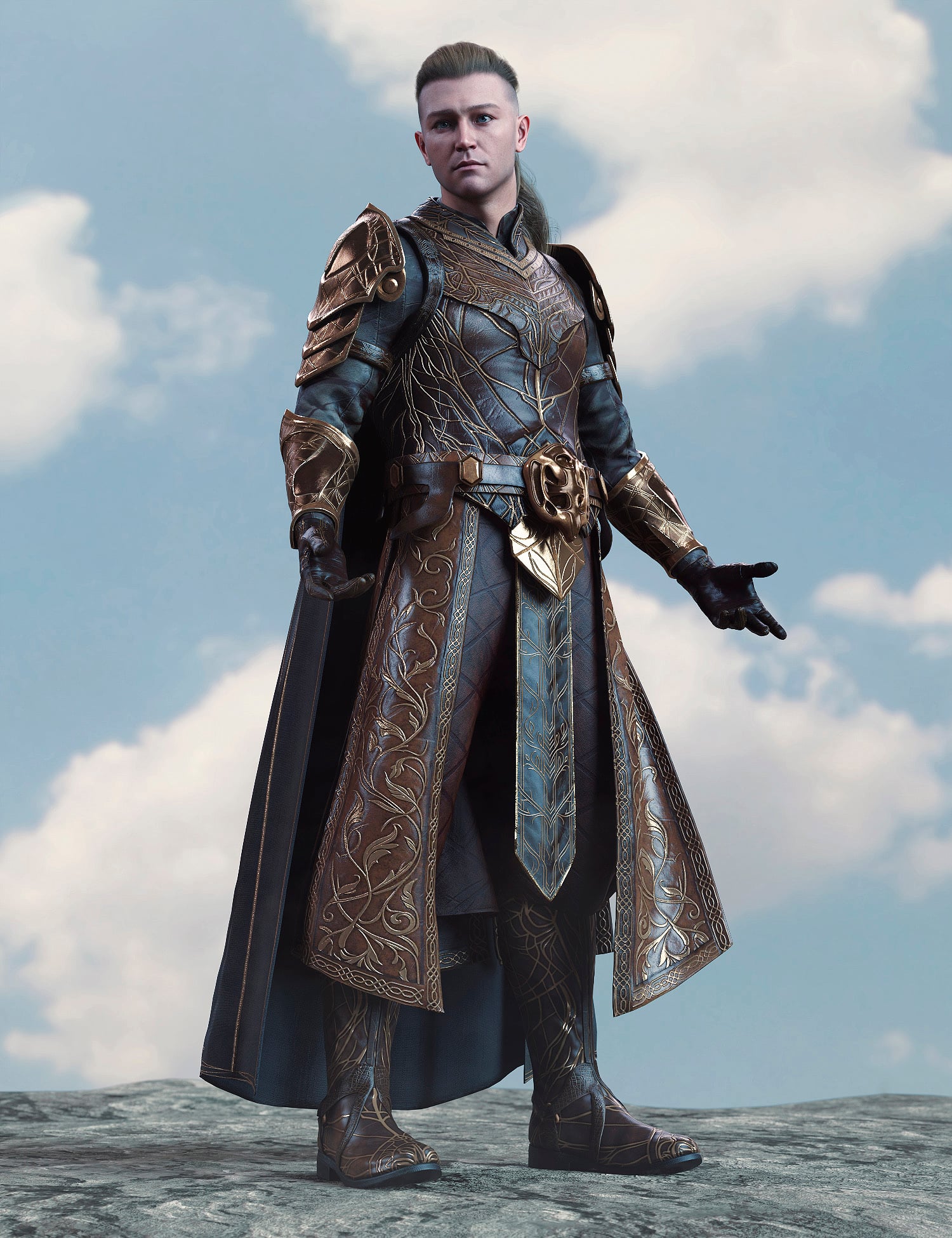 dForce Light Plate Armor for Genesis 9 by: fjaa3d, 3D Models by Daz 3D